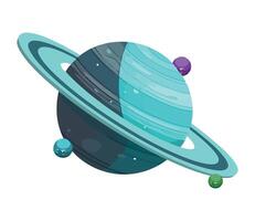 space outer planets around of saturn isolated vector