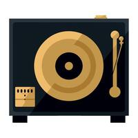 retro disc golden in console isolated icon vector
