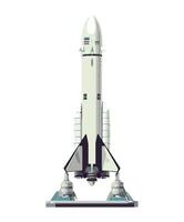 Spaceship launches into orbit, symbolizing progress isolated vector
