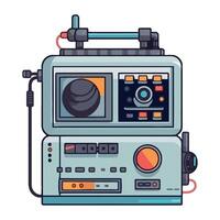 Playing old fashioned audio on vintage speaker isolated vector