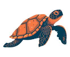 Endangered sea turtle crawls slowly isolated vector