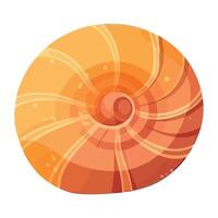 Seashell conch, nautilus summer decor icon isolated vector