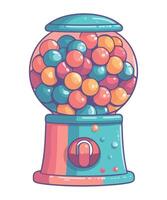 cute candies dispenser machine fair icon isolated vector
