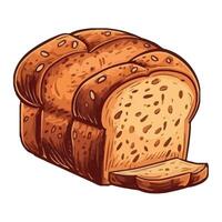 A rustic baguette sketch on white background isolated vector