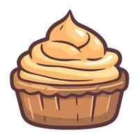 A gourmet cupcake with chocolate icing isolated vector