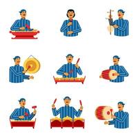 Javanese Traditional Music Player Character vector