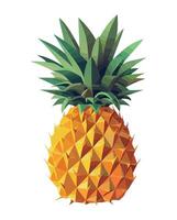 Ripe pineapple slice, fresh from tropical forest isolated vector
