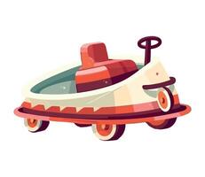 fair carnival red cart icon isolated vector