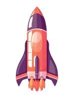 Futuristic spaceship taking off into the galaxy isolated vector