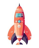 Futuristic spaceship flying through galaxy isolated vector