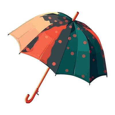 umbrella in rainy autumn weather isolated
