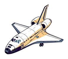 spaceship futuristic space vehicle icon isolated vector