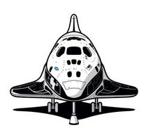 spaceship futuristic space vehicle monochrome isolated vector