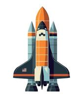 Futuristic spaceship through galaxy, symbolizing progress isolated vector
