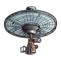 Wireless technology sends radio waves from satellite isolated vector
