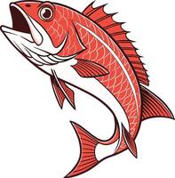 Close up of a Fresh Red Snapper Fish vector