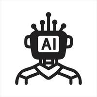 Artificial intelligence icon. Semiconductor. robot icon vector