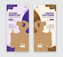Virtual Reality Metaverse Event Online Training Dl flyer or VR Workshop Rack card Design vector