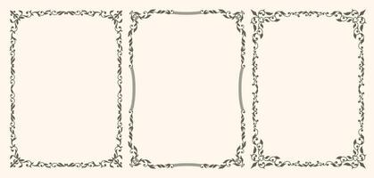 Set of Decorative vintage frames and borders set vector