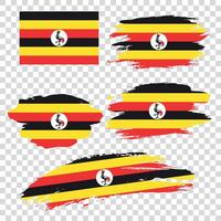 Set of flags of Uganda vector