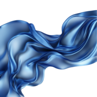 Elegant blue silk fabric gracefully flowing over a pristine transparent background, capturing a sense of luxury and softness, Elegant Blue Silk Fabric Flowing On transparent background png