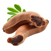 Ripe tamarind pods with sweet pulp displayed isolated on a clean transparent background, Sweet ripe tamarind with isolated on transparent background png