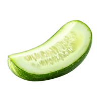 Freshly sliced green cucumber isolated on a clean transparent background for culinary and health purposes, slice green cucumber isolated on transparent background png