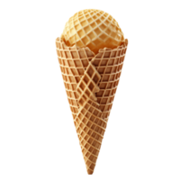 Empty waffle cone ready for filling with ice cream, featuring a crisp texture in natural light, Waffle cone, empty ice cream cone Stock Illustration png