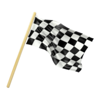 Waving checkered flag on a transparent background symbolizing victory in racing events, Checkered Flag Waving on transparent background png