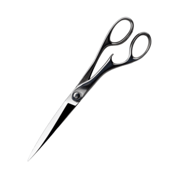 Top view of closed scissors on a transparent background for crafting and design activities, Top view of closed scissors isolated on transparent background png
