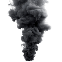 Black smoke rising against a transparent background creating a dramatic visual effect in isolation, black smoke isolated transparent background png