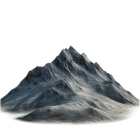 A rugged mountain range emerges dramatically against a stark transparent background, showcasing its isolated grandeur, Mountain Range Isolated on transparent background png