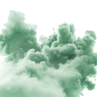 Thick, swirling green clouds creating an ethereal atmosphere against a bright transparent background, green clouds on transparent background png
