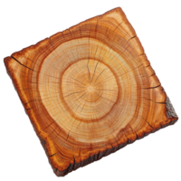 Tree trunk cross section cutting board showcasing natural wood grain and patterns for kitchen use, tree trunk cross section, A cutting board made of crosssectional wood. png