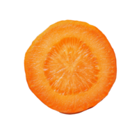 Carrot slice isolated on a transparent background showcasing its vibrant color and texture in clear detail, Carrot slice top view isolated on transparent background png