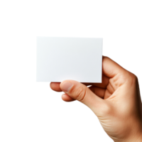 A hand presenting a blank card against a clean transparent background for creative use or personalization, Hand Holding Blank Card transparent background png