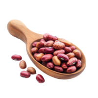 Tigerstripe beans from Thailand displayed in a wooden spoon on a transparent background, peanuts ,thai name is tigerstripe beans in wood spoon isolated on transparent background png