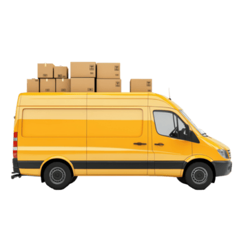 consegna furgone caricato con multiplo scatole pronto per trasporto elementi efficientemente, consegna furgone con multiplo scatole su trasparente sfondo png