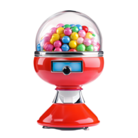 Classic gumball machine with colorful candy balls isolated on a transparent background, Gumball machine isolated on transparent background png