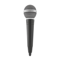Isolated microphone render on a clean transparent background for audio and music projects in digital design, Microphone isolated on transparent background 3D render png