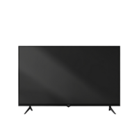 Modern black TV mockup on a transparent background, ideal for showcasing media designs and ads, mockup of a large modern black TV, file of isolated object with shadow on transparent background png