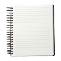 Blank spiral notebook paper with lined pages on a transparent background for writing notes and ideas, Notebook paper on transparent backgroundfile png