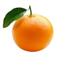 vers oranje met groen blad geïsoleerd Aan een transparant achtergrond presentatie van levendig kleur en textuur, oranje met blad geïsoleerd transparant achtergrond png
