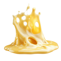 Melting cheese creating a smooth, creamy texture on a pristine transparent background, melted cheese on transparent background png