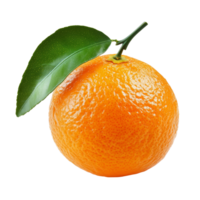 Fresh orange mandarin with green leaf isolated on transparent background for nutrition and healthy eating ideas, orange mandarin with leaf isolated on transparent background png