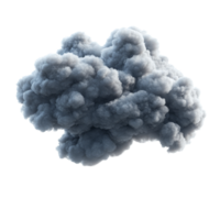 A dense dark cumulus cloud isolated against a bright transparent background showcasing its intricate texture and dramatic form, dark cumulus cloud isolated on transparent background png