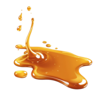 Golden honey spill on a transparent background showcasing its smooth texture and vibrant color, honey spill isolated on transparent background or transparent backgroud png