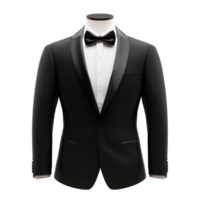 Elegant black tuxedo suit mockup against a clean transparent background for fashion presentations, black tuxedo suit for mockup,isolated transparent background png