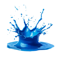 Bright blue splash isolated on a transparent background showcasing dynamic liquid motion and vivid color contrast, splash isolated on transparent png