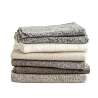 A stack of elegant tweed fabric in various shades of transparent isolated on solid transparent background, stack of Tweed fabric, transparent isolated on solid transparent background png